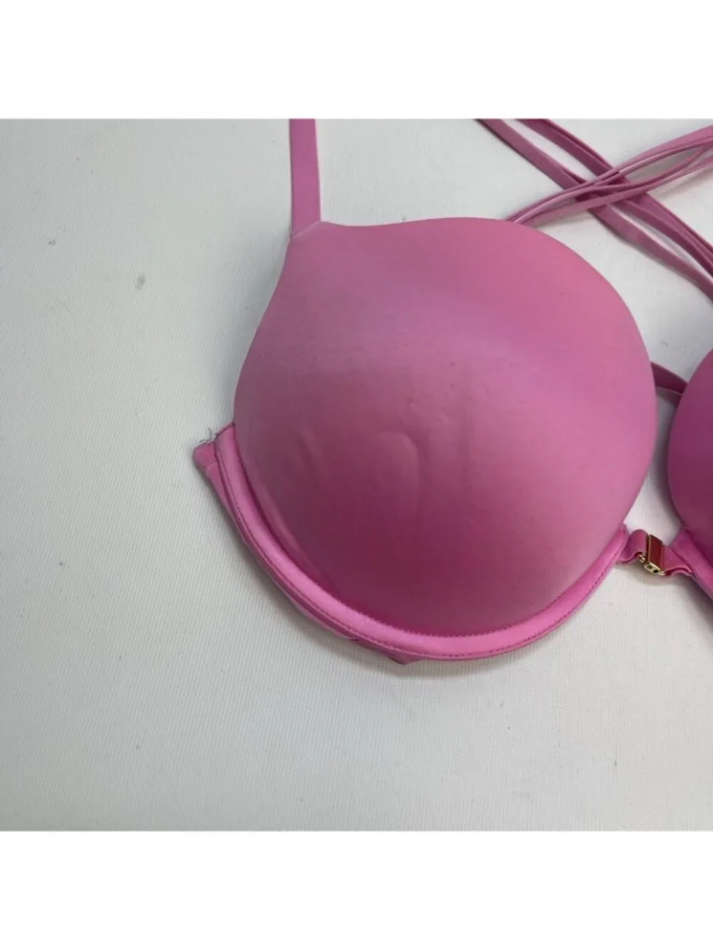 Y2K La Senza Beyond Sexy Bra Sz 32 DD Coquette Candy Pink Romance Lingerie - Picture 4 of 7